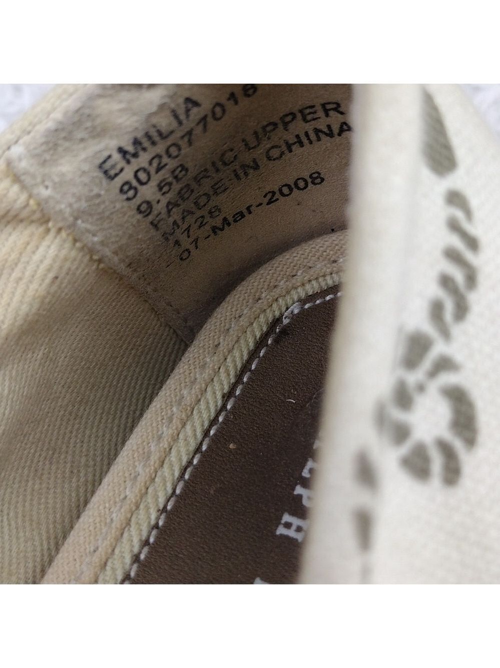 LAUREN Ralph Lauren Emilia Cream Canvas Nautical Slip On Flats 802077018 - Picture 9 of 14